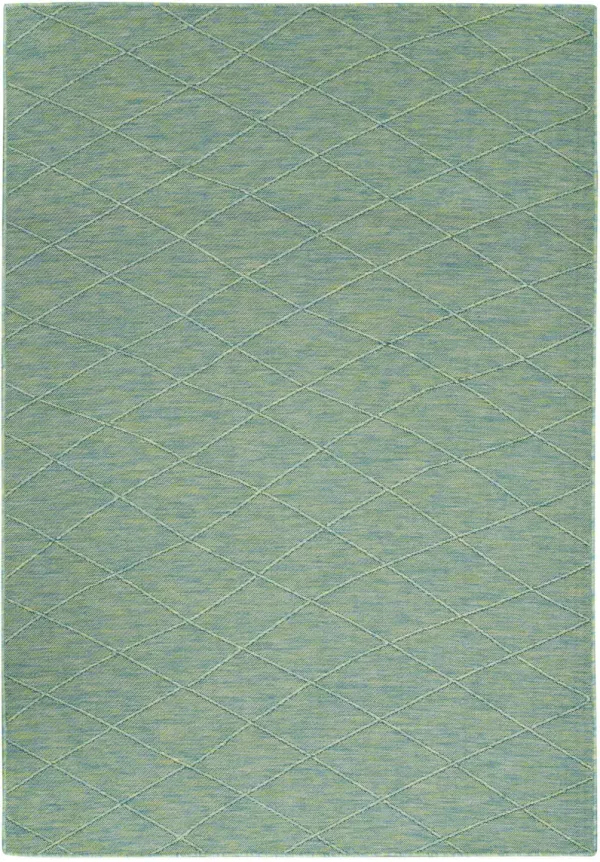 4' x 6' Geometric Power Loom Non Skid Polypropylene Area Rug - Blue