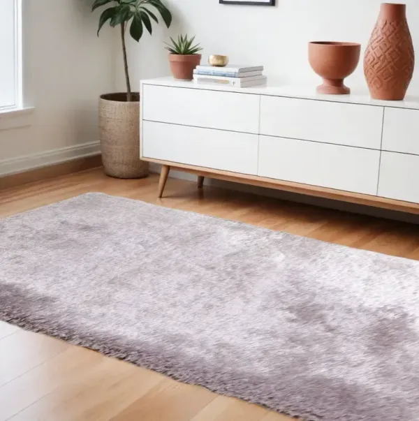 8' x 11' Shag Hand Tufted Area Rug - Silver