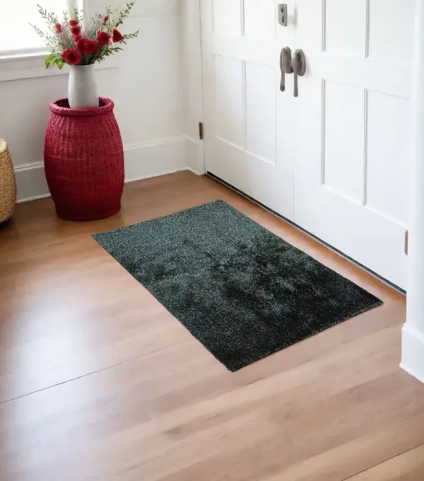 2' x 3' Shag Hand Tufted Area Rug - Black