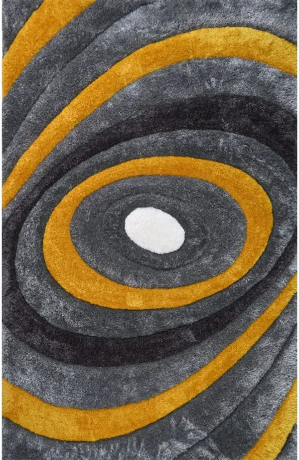 8' x 11' Shag Hand Tufted Area Rug - Gray And Yellow