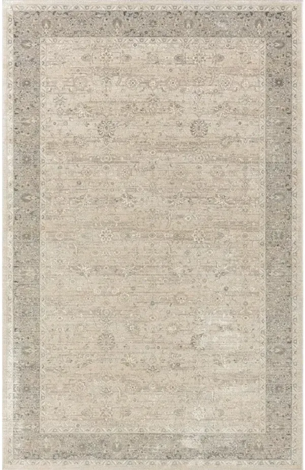 10' x 14' Floral Area Rug - Beige And Ivory