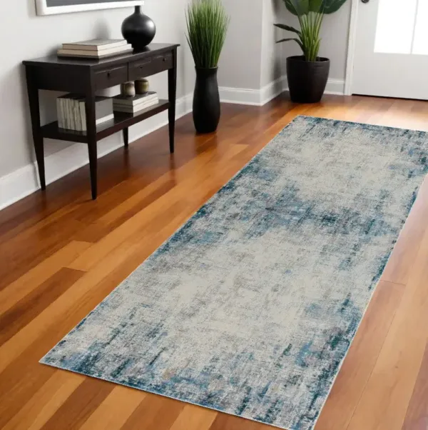 8' x 2.4' Runner Abstract Runner Rug - Gray