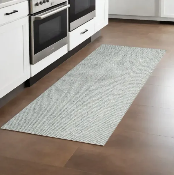 8' Runner Wool Checkered Hand Tufted Runner Rug - Green And Ivory