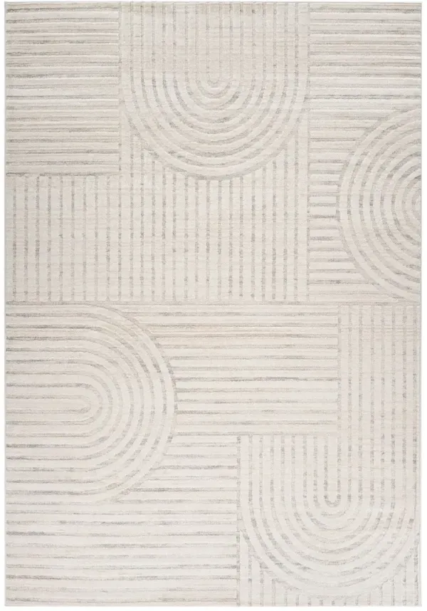 7' x 10' Abstract Non Skid Area Rug - Cream And Beige