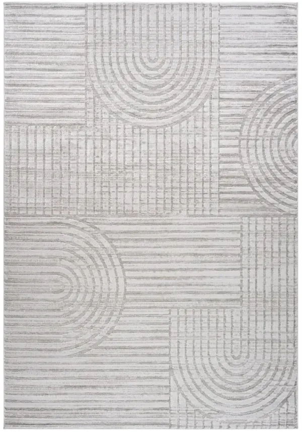 8' x 11' Abstract Geometric Distressed Area Rug - Gray