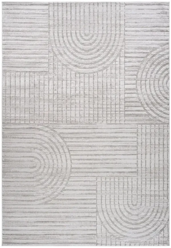 5' x 8' Abstract Distressed Area Rug - Light Gray And Ivory