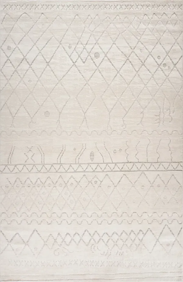 4' x 6' Abstract Distressed Polyester Area Rug - Gray And Beige