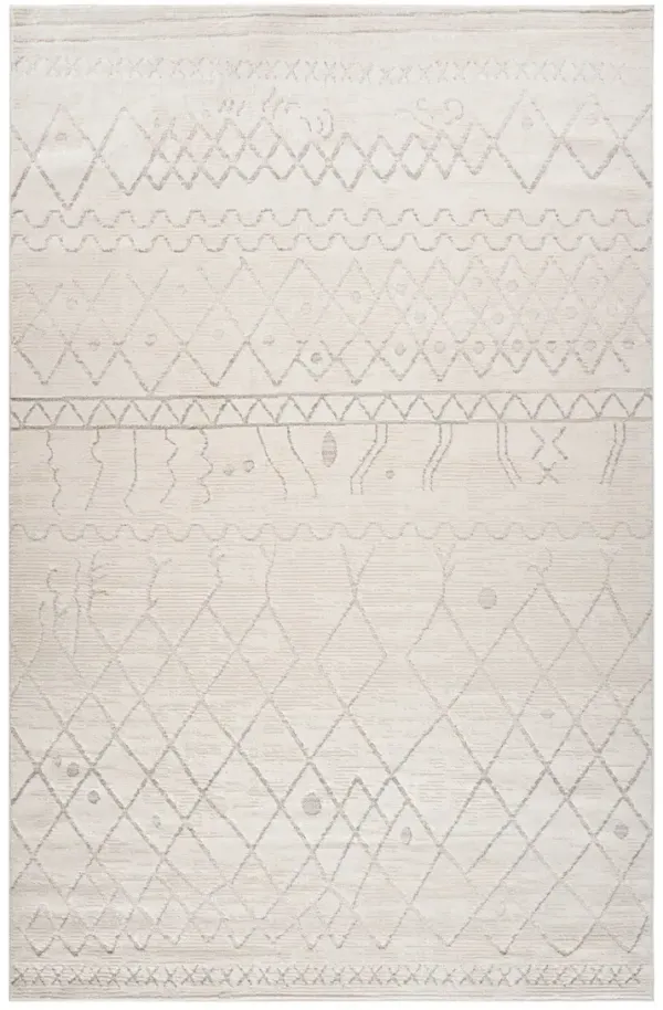 8' x 11' Abstract Distressed Polyester Area Rug - Gray And Beige