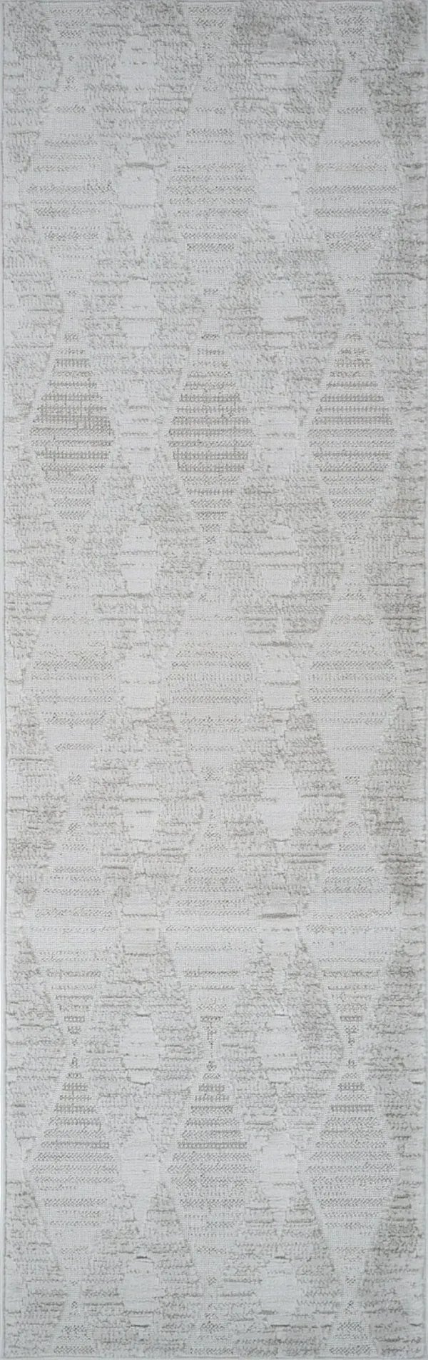 8' Geometric Distressed Area Rug - Gray And Ivory