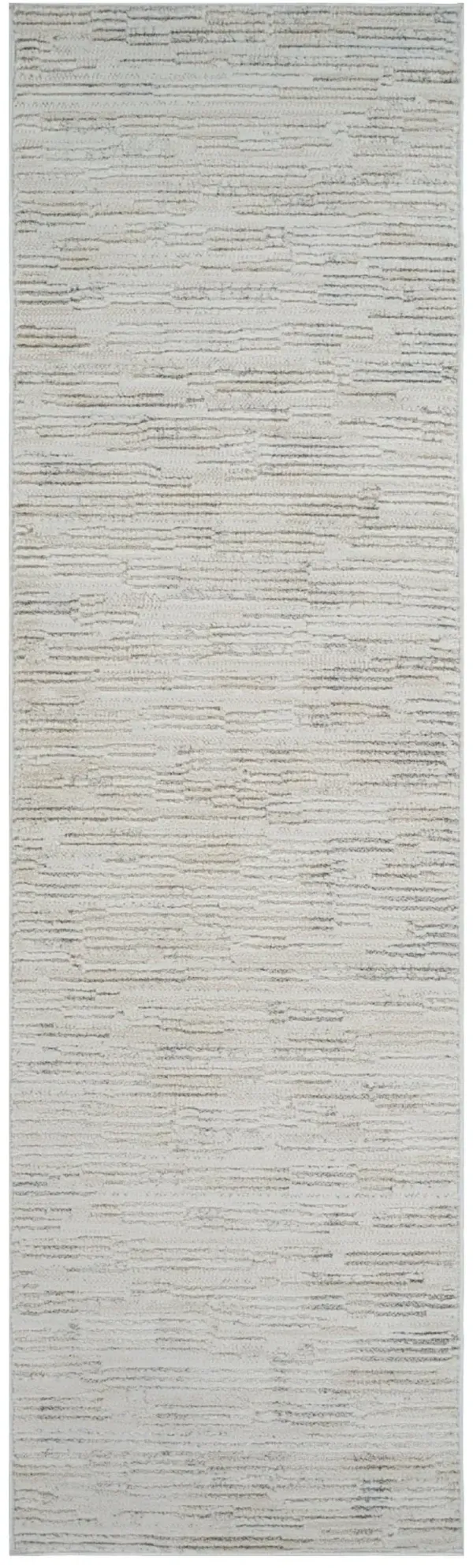 8' Geometric Distressed Area Rug - Gray And Beige