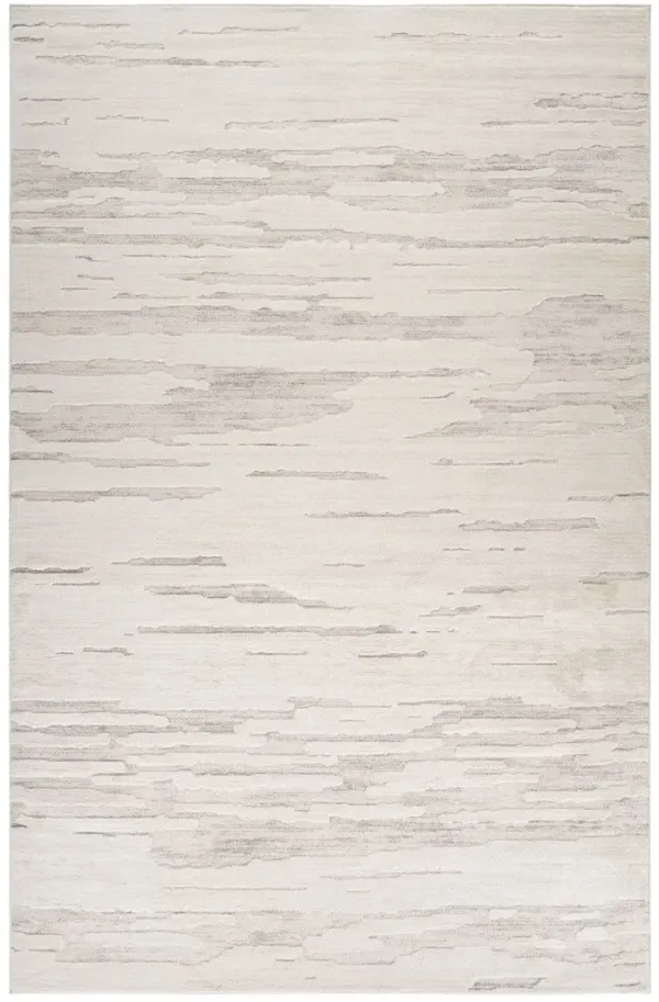 7' x 10' Geometric Non Skid Area Rug - Beige And Cream