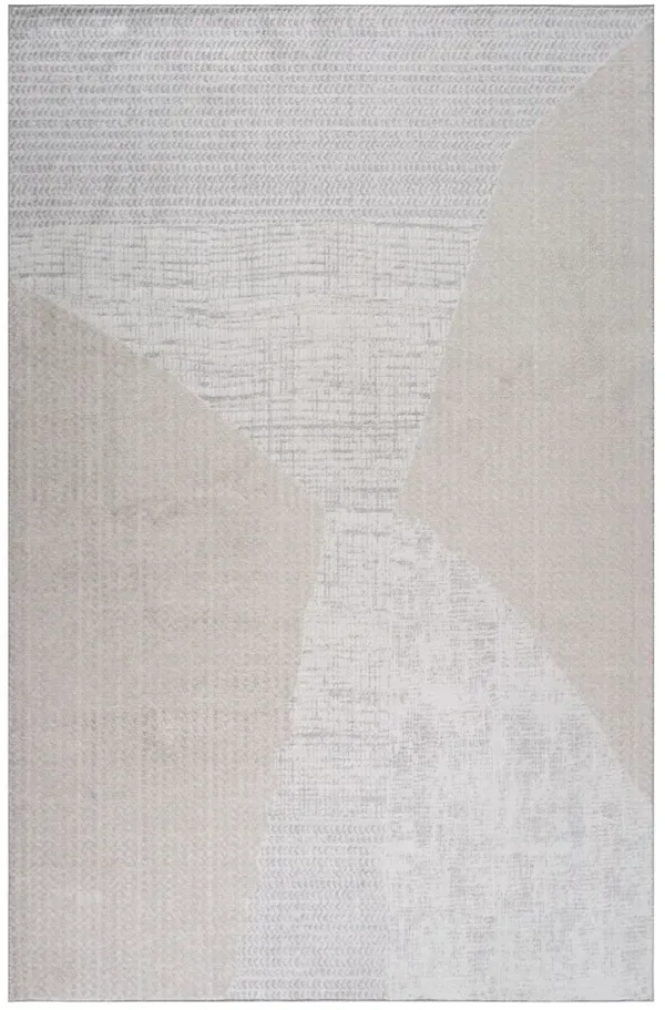 7' x 10' Abstract Non Skid Area Rug - Beige And Cream