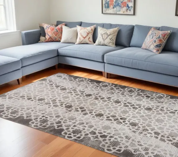 8' x 11' Abstract Distressed Area Rug - Brown And Beige