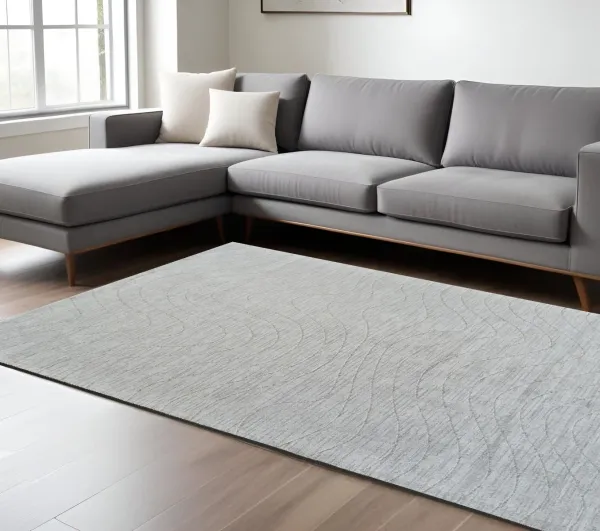 7' x 10' Abstract Non Skid Area Rug - Gray