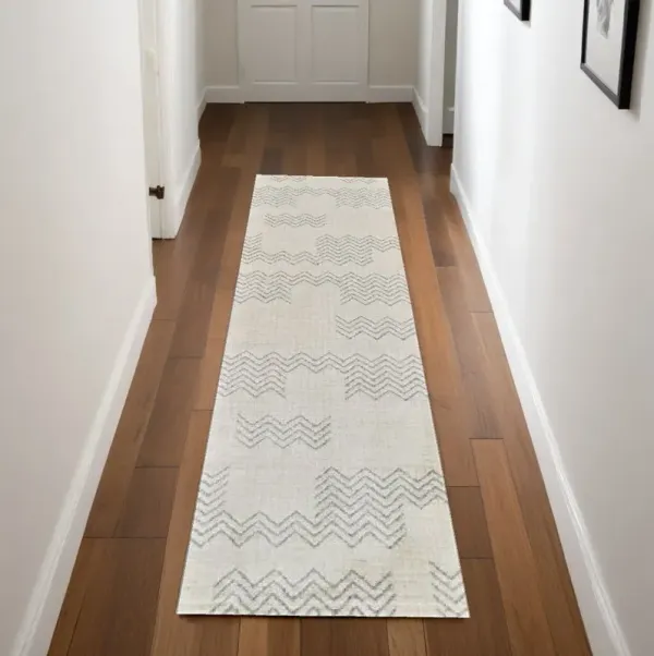 2.3' x 2.3' Abstract Distressed Area Rug - Beige And Cream