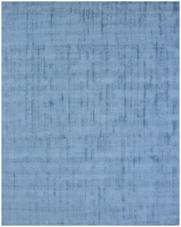 10' x 14' Hand Loomed Viscose Area Rug - Denim Blue