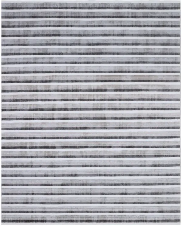 9' x 12' Striped Hand Loomed Area Rug - Brown And Ivory