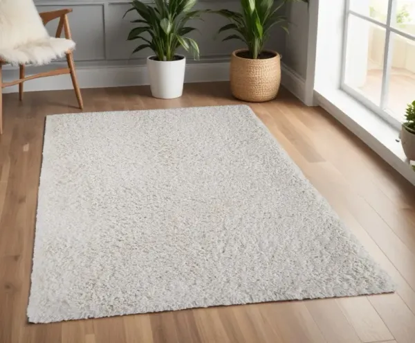 4' x 6' Shag Hand Tufted Area Rug - Ivory