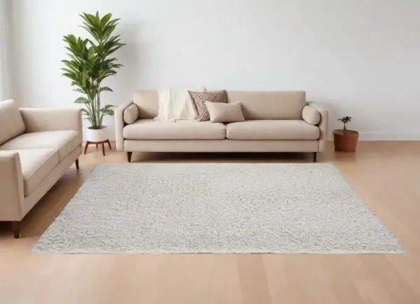 10' x 14' Shag Hand Tufted Area Rug - Ivory