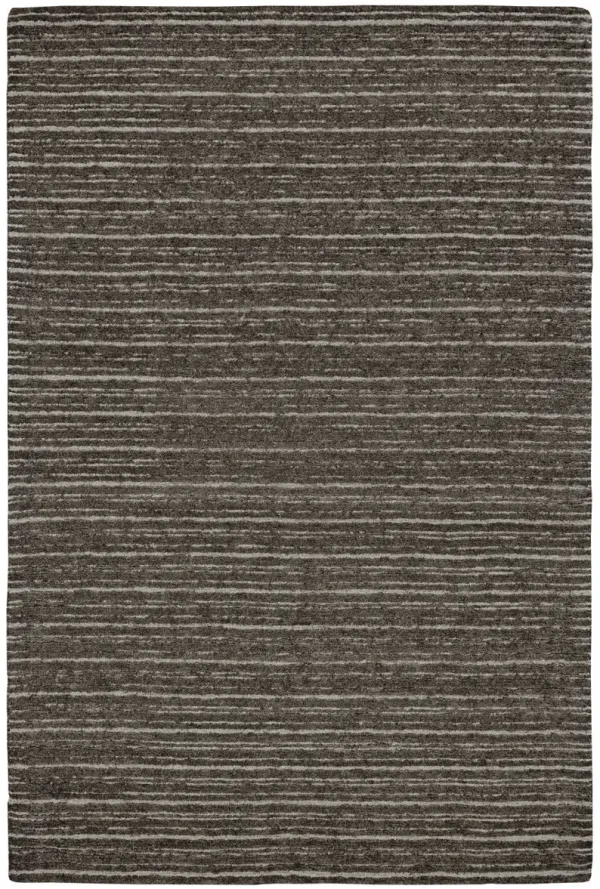 5' x 8' Wool Striped Hand Tufted Area Rug - Brown And Ivory