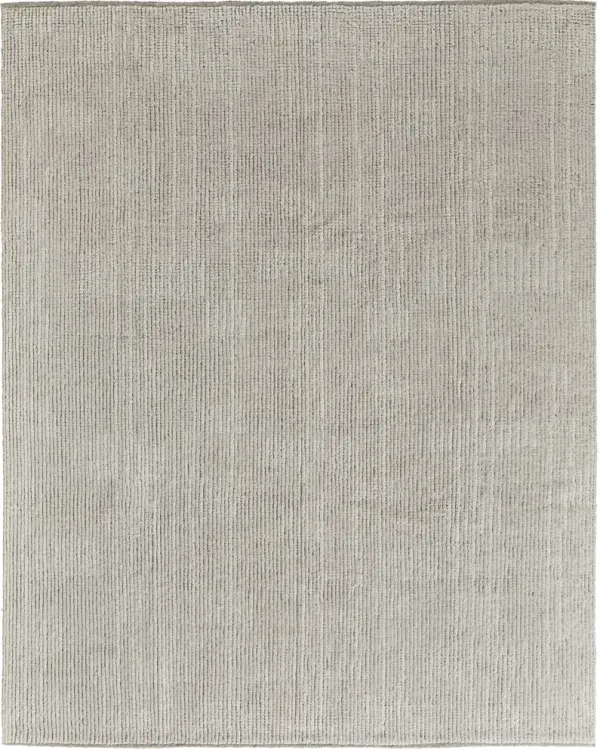 6' x 9' Wool Hand Knotted Area Rug - Tan And Ivory