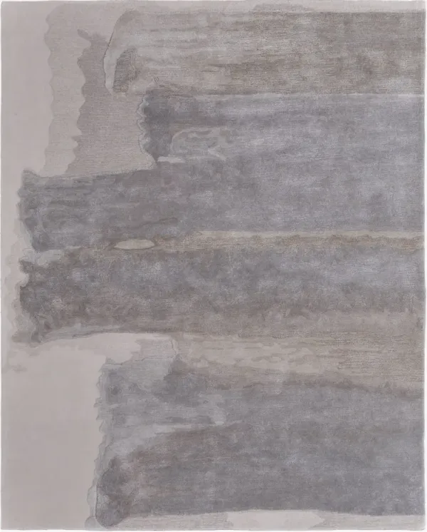 3.5' x 5.5' Abstract Hand Tufted Area Rug - Gray And Ivory