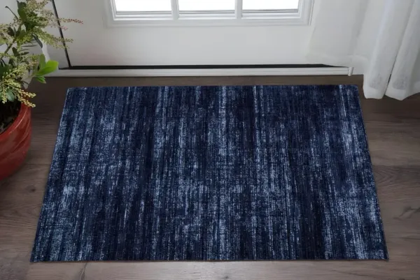 2' x 3' Power Loom Area Rug - Black And Blue