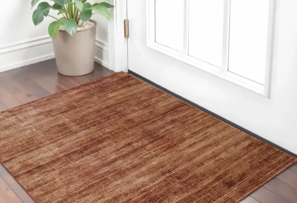 2' x 3' Power Loom Area Rug - Tan And Brown