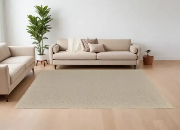8' x 10' Hand Woven Area Rug - Tan