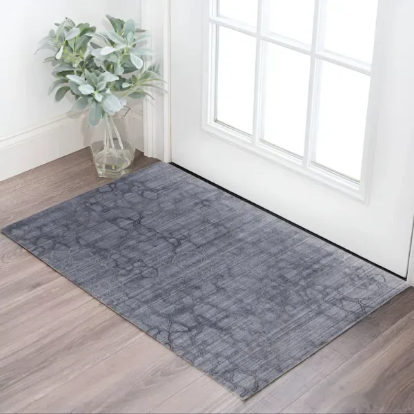 2' x 3' Abstract Hand Woven Area Rug - Dark Gray