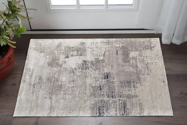 2' x 3' Abstract Hand Tufted Area Rug - Brown Black And Tan