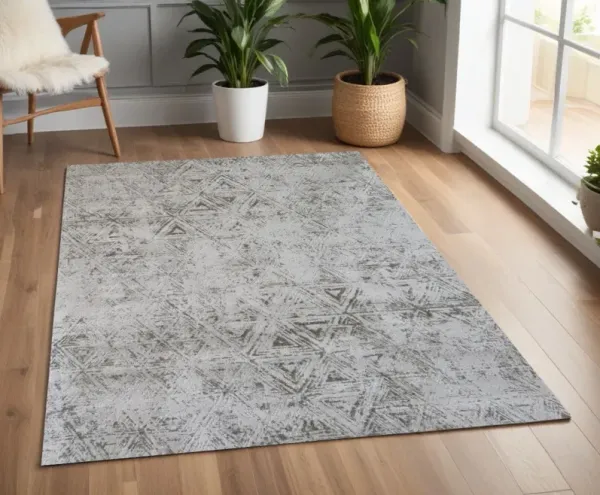 4' x 6' Abstract Area Rug - Cream And Beige