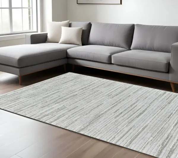8' x 11' Modern Abstract Area Rug - Light Gray