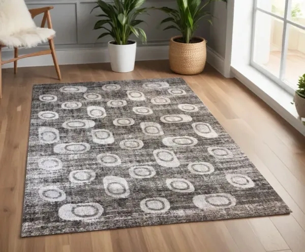 4' x 6' Abstract Area Rug - Brown And Beige