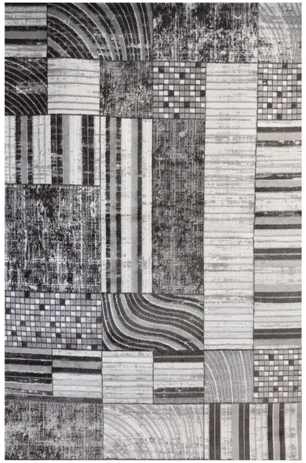 8' x 11' Abstract Area Rug - Gray Brown And Beige