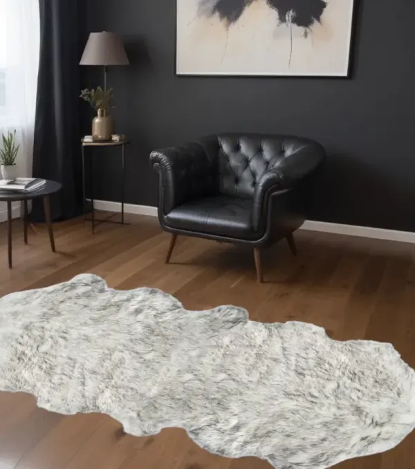 24" x 72" x 1.5" Faux Sheepskin Rug - Gray
