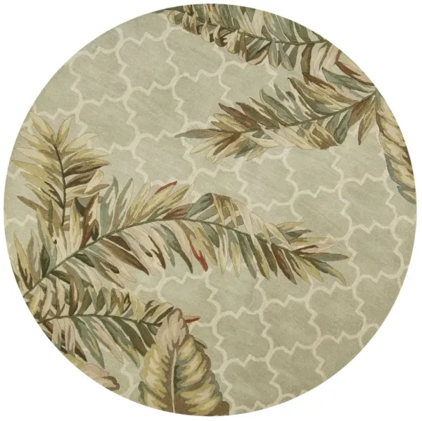 8' Round Wool Hand Tufted Area Rug - Sage