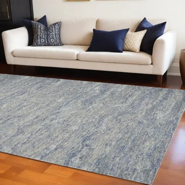 9' x 12' Hand Tufted Abstract Indoor Area Rug - Ocean Blue