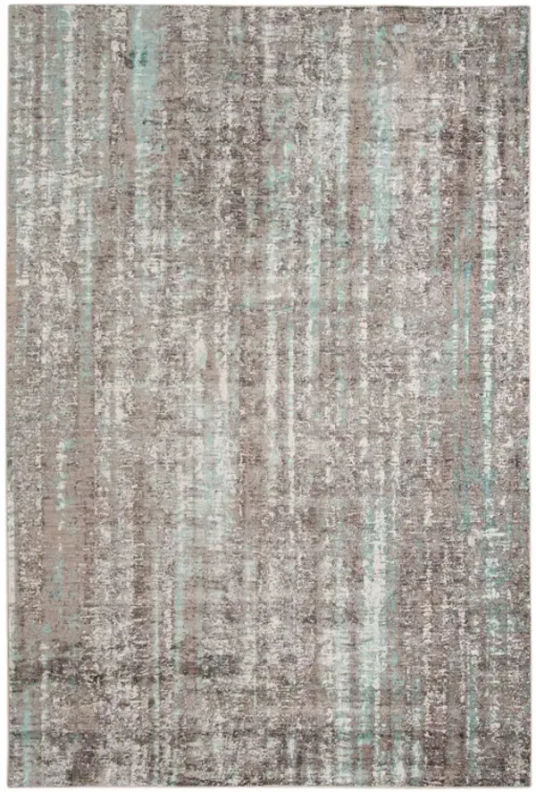4' x 6' Abstract Power Loom Area Rug - Ivory And Gray