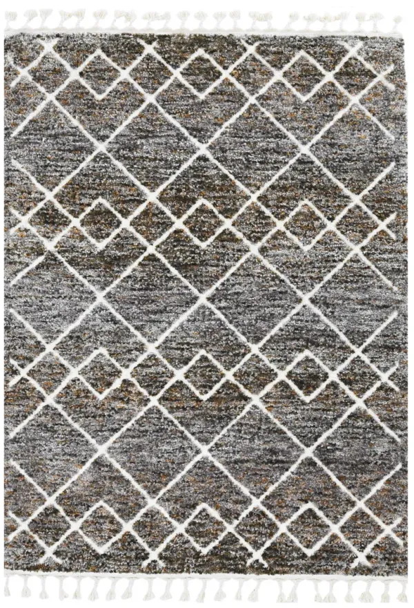 3' x 5' Geometric Area Rug - Brown