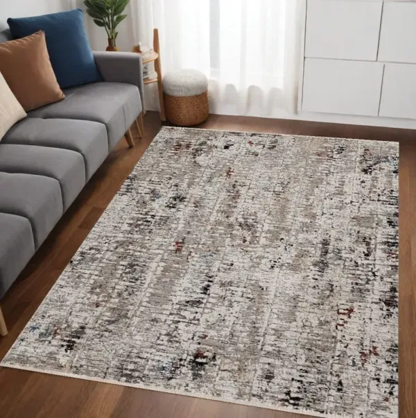 5' x 8' Abstract Transitional Indoor Area Rug - Beige Or Gray