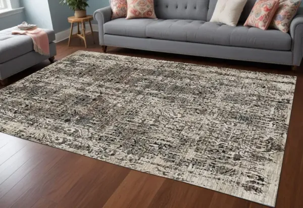 94 x 130 Polyester Rug - Gray