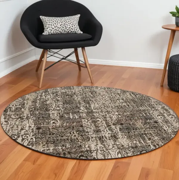 8' x 8' Round Area Rug - Gray