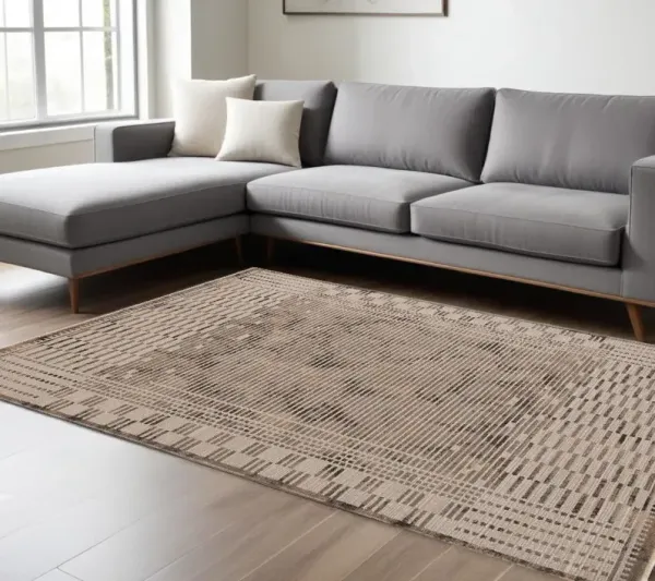 94 x 130 Polyester Rug - Natural