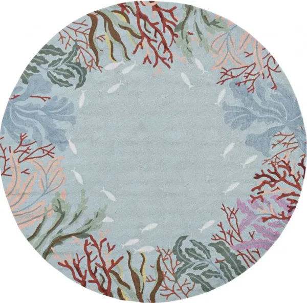 90 x 90 Polyester Rug - Blue