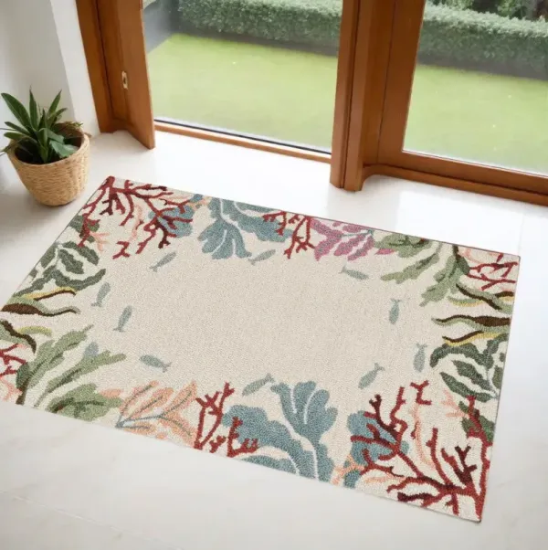 2' x 4' Hand Tufted Area Rug - Ivory