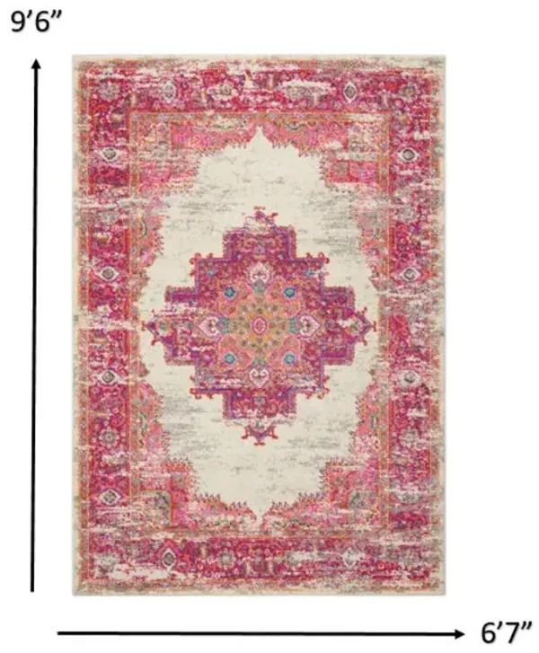 6.6' x 9.5' Power Loom Area Rug - Fuchsia