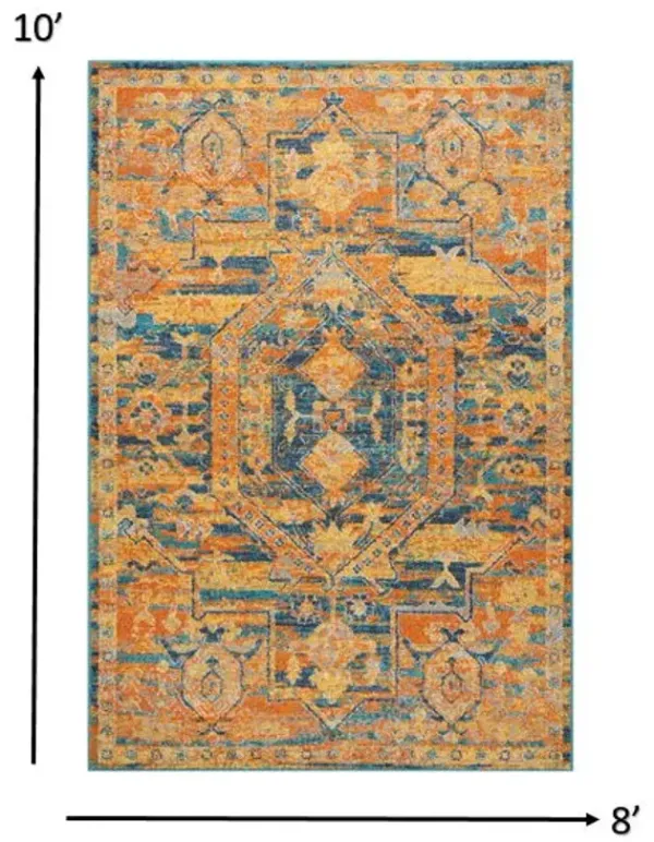 8' x 10' Power Loom Area Rug - Sunset
