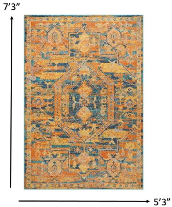 5' x 7' Power Loom Area Rug - Sunset