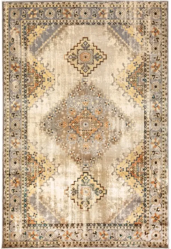 8' x 10' Aztec Pattern Area Rug - Gray And Beige